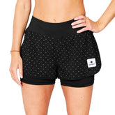 Saysky WMNS Polka 2in1 Shorts 3", Black AOP